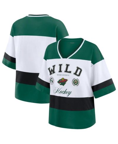 Женская футболка WEAR by Erin Andrews в стиле джерси Minnesota Wild зеленого и белого цвета