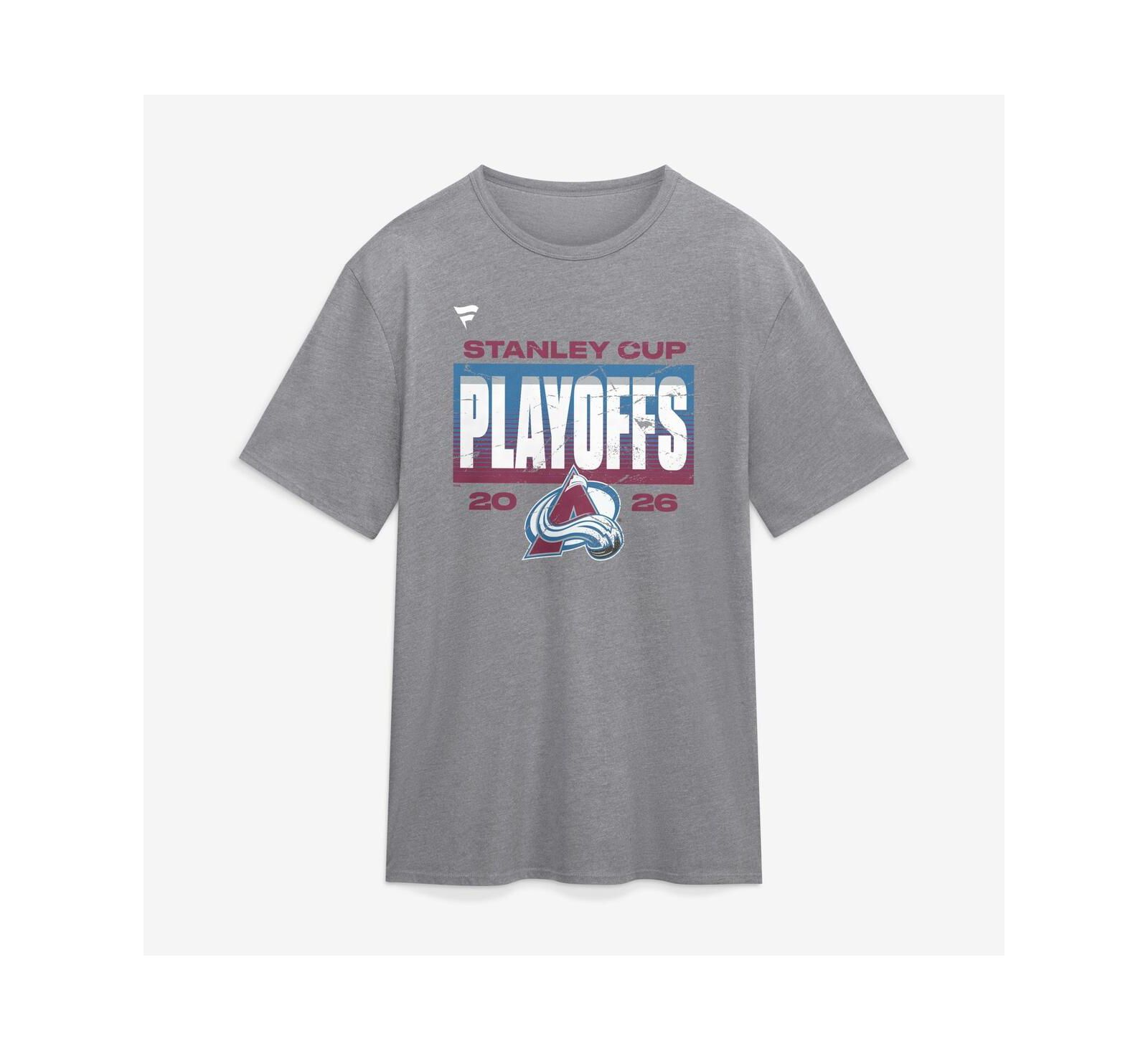 Fanatics Мужская винтажная футболка Colorado Avalanche 2026 Stanley Cup Playoffs, цвет Athletic Heather Gray