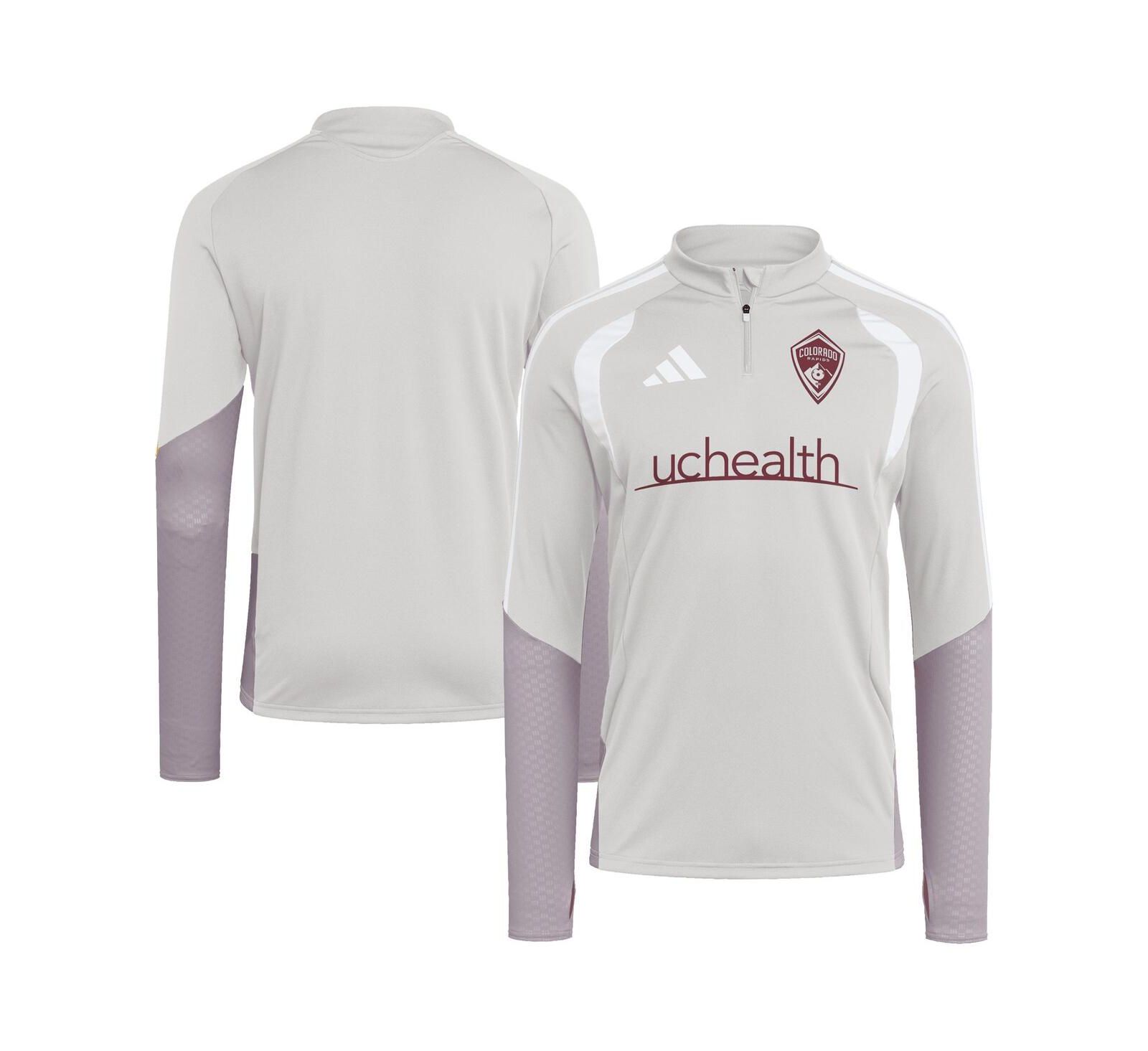 Мужская серебристая тренировочная толстовка Adidas Colorado Rapids 2026 Tiro Competition на молнии
