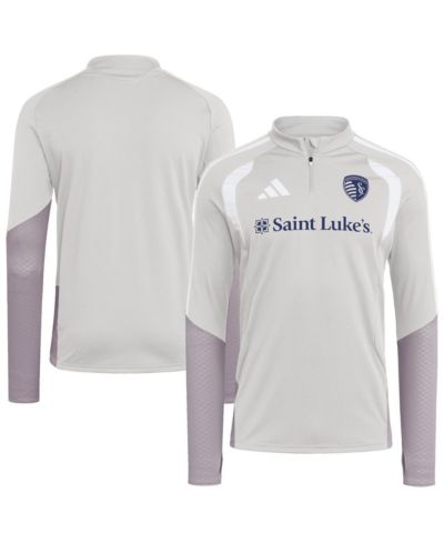 Adidas Men's Silver Sporting Kansas City 2026 Tiro Competition Quarter-Zip Training Sweatshirt