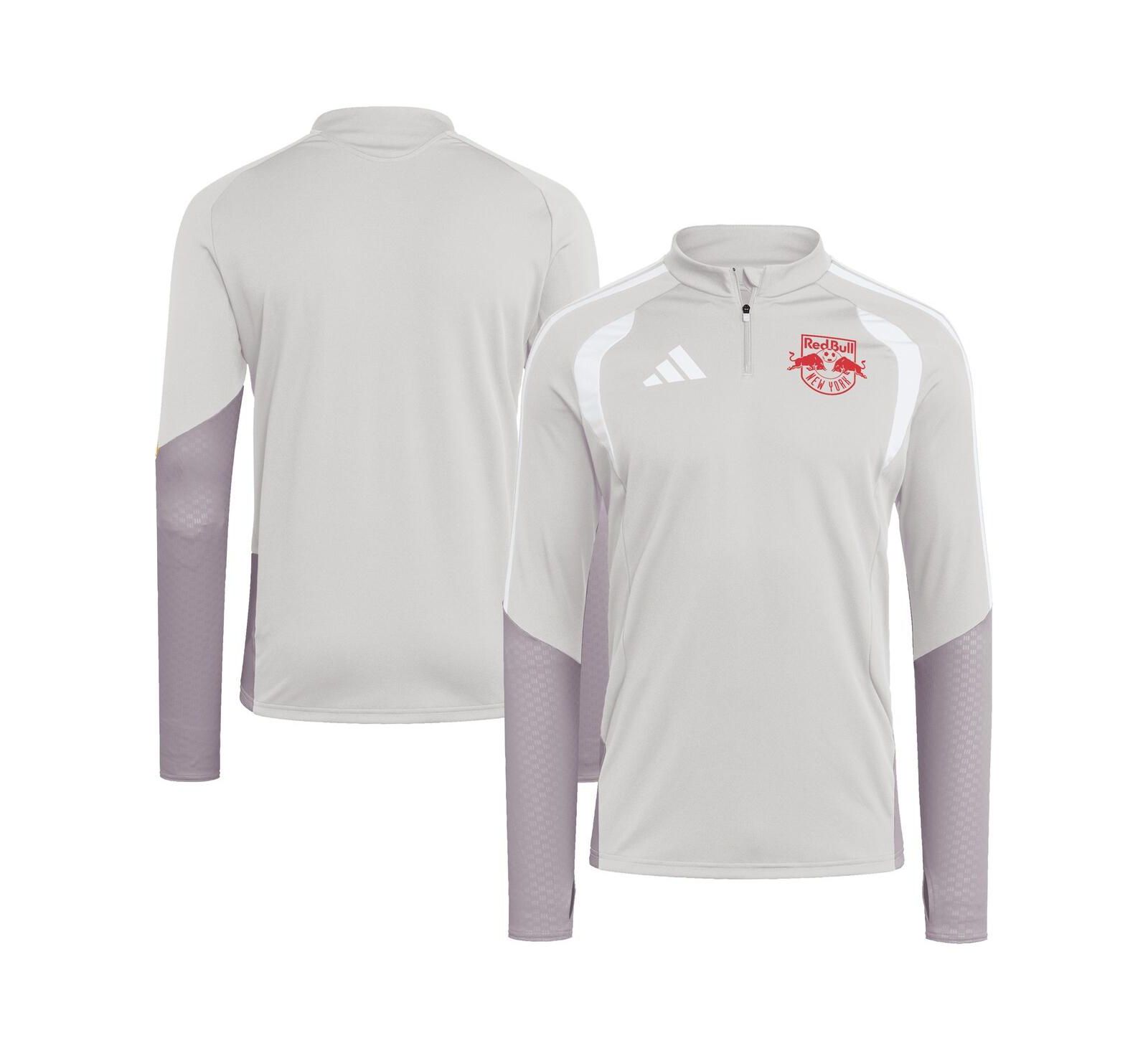 Adidas Men's Silver New York Red Bulls 2026 Tiro Competition Quarter-Zip Training Sweatshirt