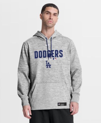 Nike Men's Heather Charcoal Los Angeles Dodgers Authentic Collection Therma-FIT Hoodie