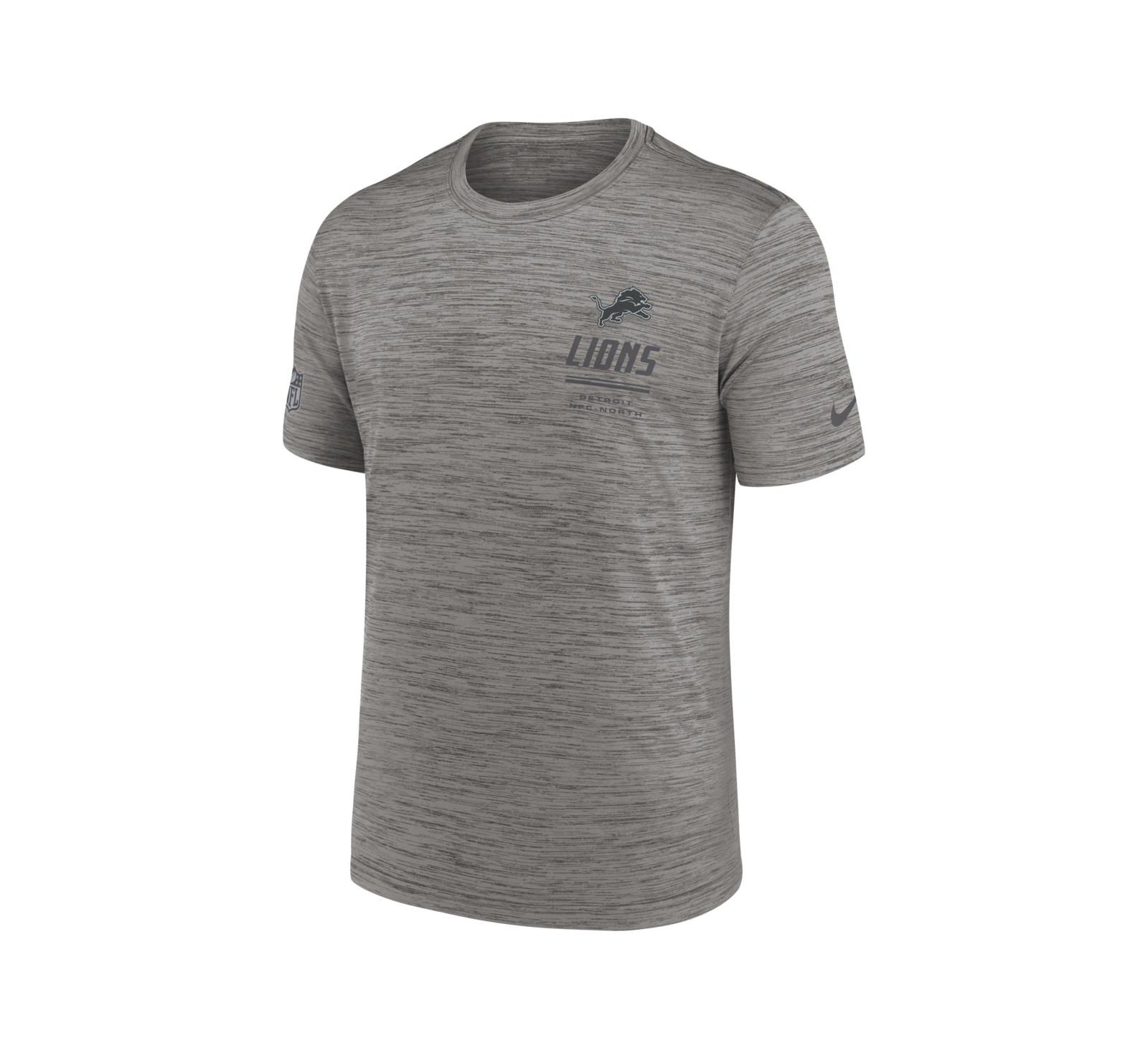 Nike Men's Gray Detroit Lions Big & Tall Sideline Velocity Dri-FIT T-Shirt