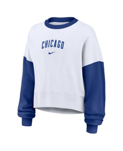 Женская толстовка Nike Chicago Cubs Oversized High Hip Fleece, White/Royal