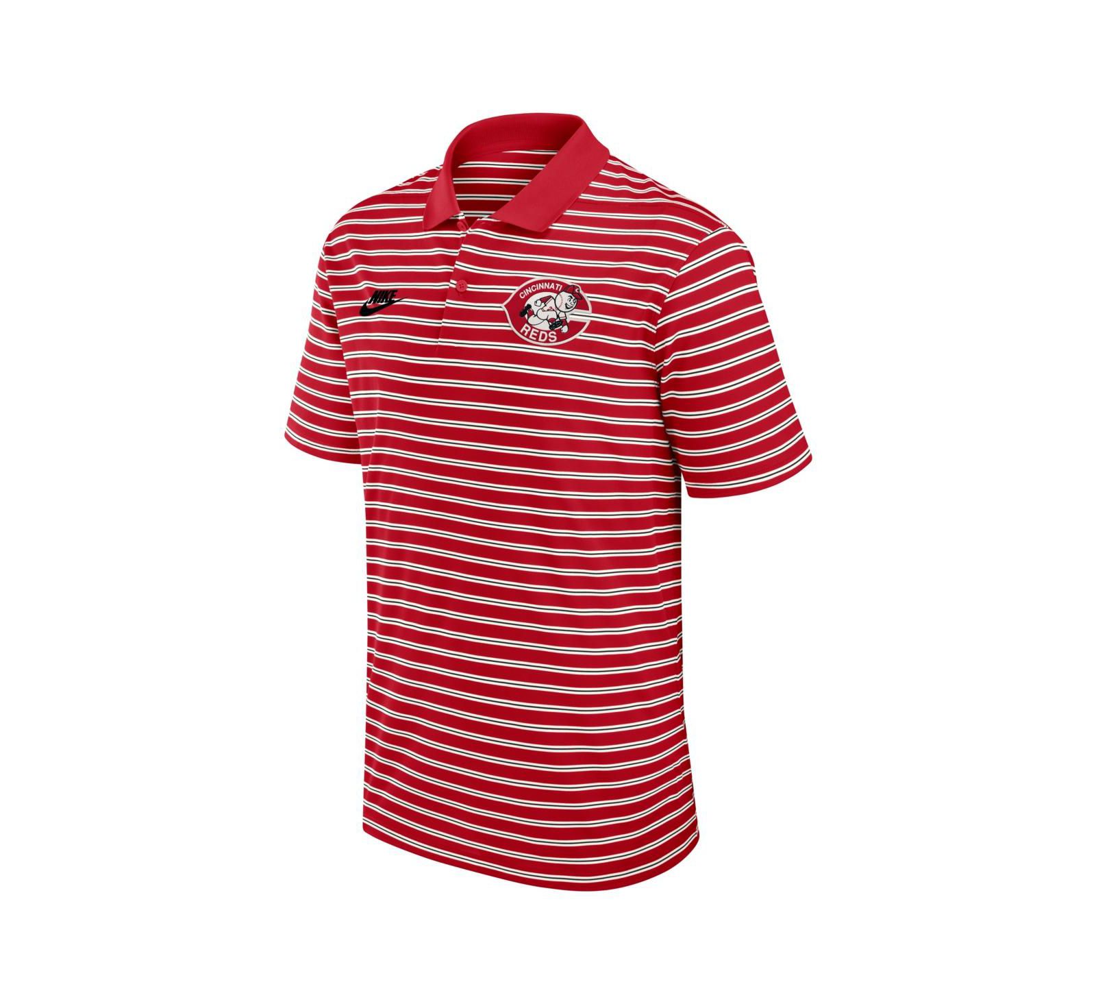 Nike Men's Red Cincinnati Reds Cooperstown Collection Dri-FIT Victory Striped Polo Shirt