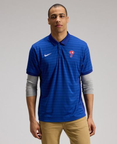 Nike Мужской поло-рубашка Dri-FIT с полосками Philadelphia 76ers Authentic Collection, королевский синий