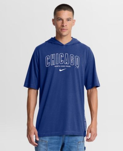 Nike Men's Royal Chicago Cubs Arched Wordmark Tri-Blend Hooded T-Shirt