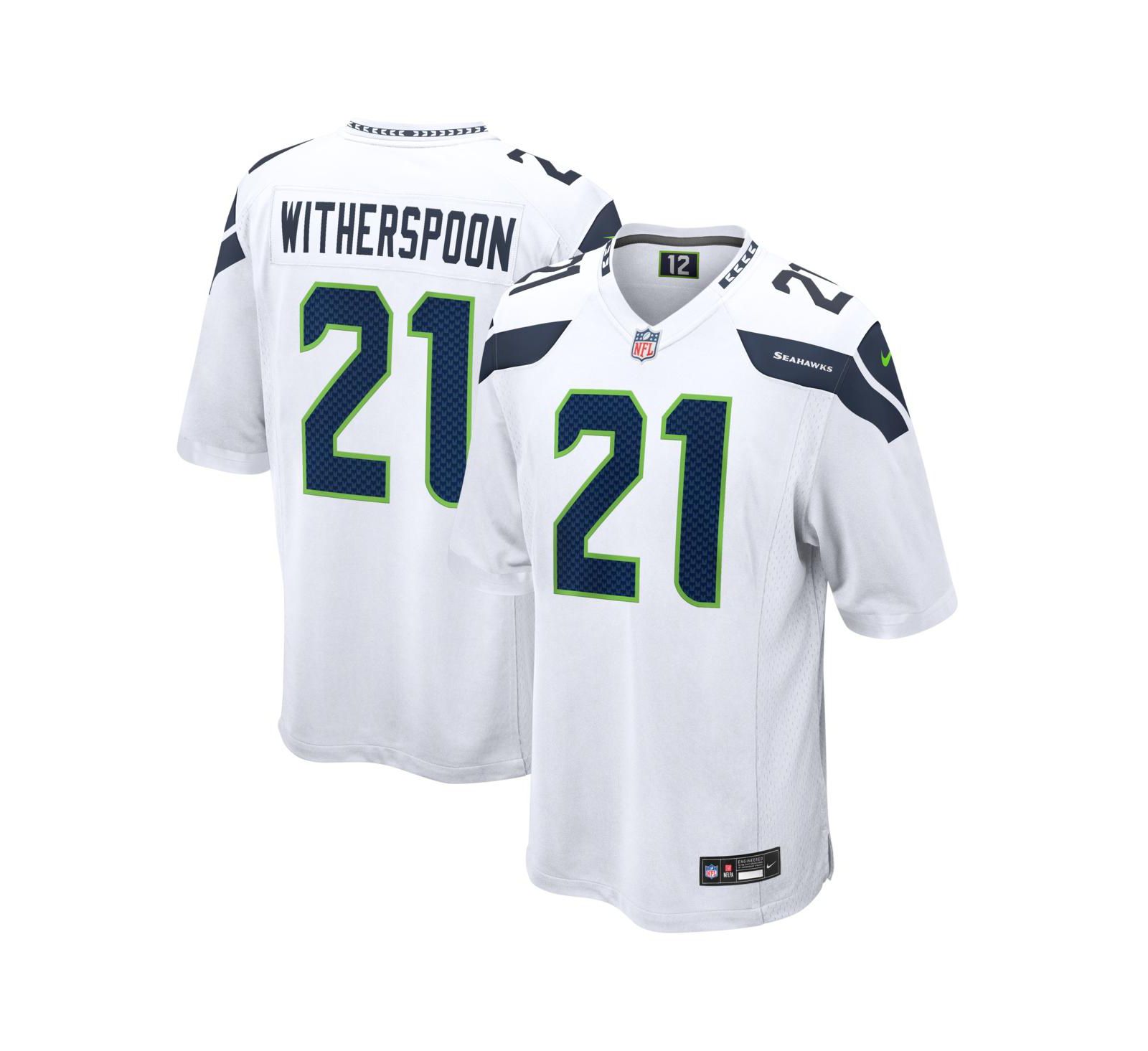 Nike Мужская игровая джерси Seattle Seahawks Devon Witherspoon белого цвета