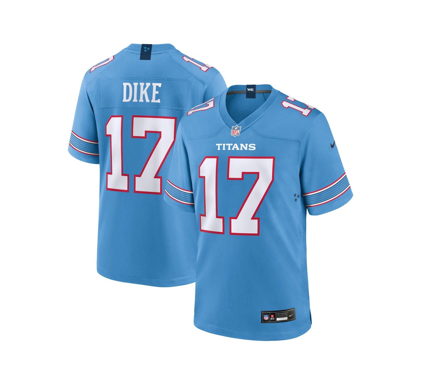 Nike Men's Chimere Dike Light Blue Tennessee Titans Team Game Jersey