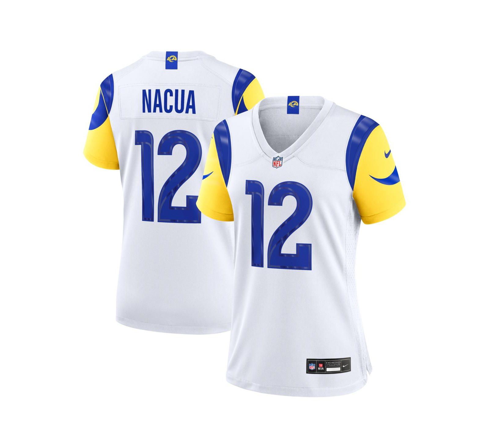 Женская игровая джерси Nike Puka Nacua Los Angeles Rams, белая