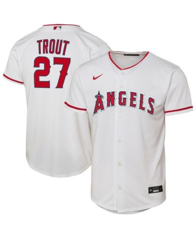 Детская реплика джерси Nike Mike Trout (Los Angeles Angels) для мальчиков и девочек, белая