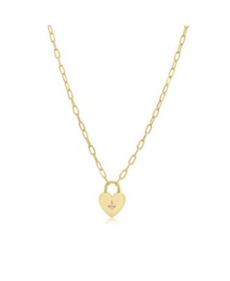 Ожерелье The Lovery Heart Locket Paperclip, позолоченное серебро 14K Gold-Plated Sterling Silver
