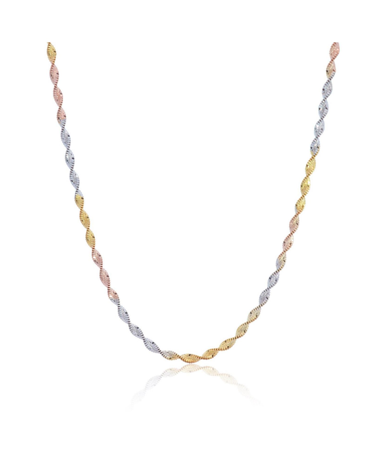 The Lovery ожерелье Tricolor Twist Chain, 14K Gold-Plated Sterling Silver