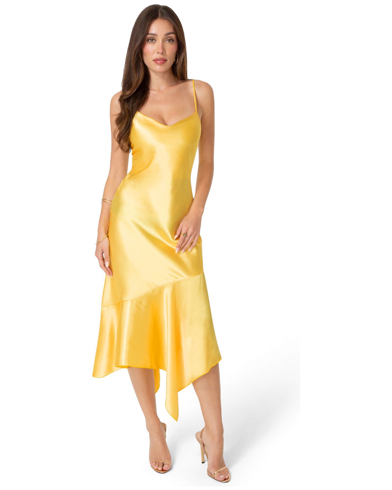 Макси-платье Bebe Women's Satin V-Neck Hanky
