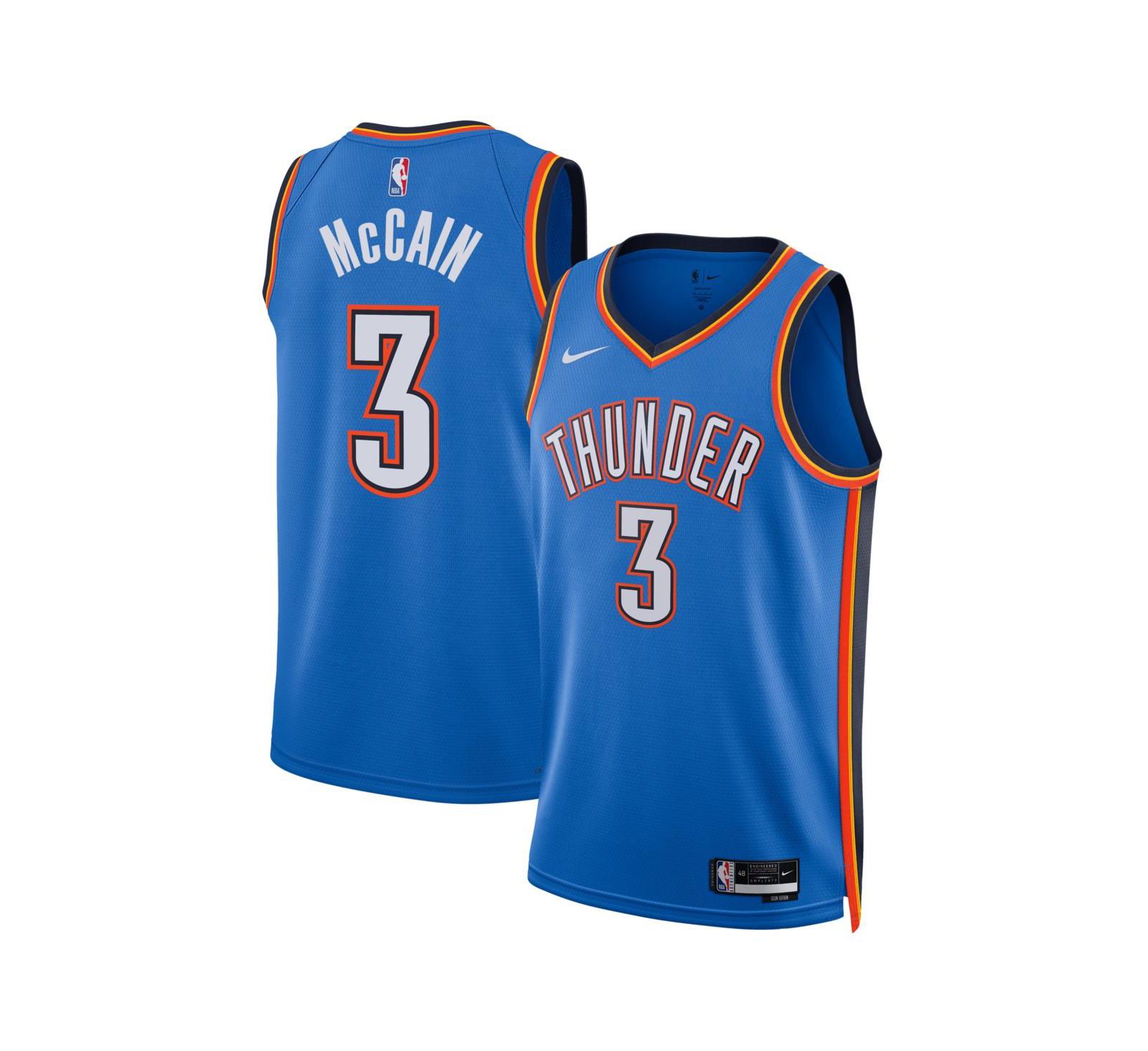 Мужская и женская джерси Nike Blue Jared McCain Oklahoma City Thunder Icon Edition Swingman