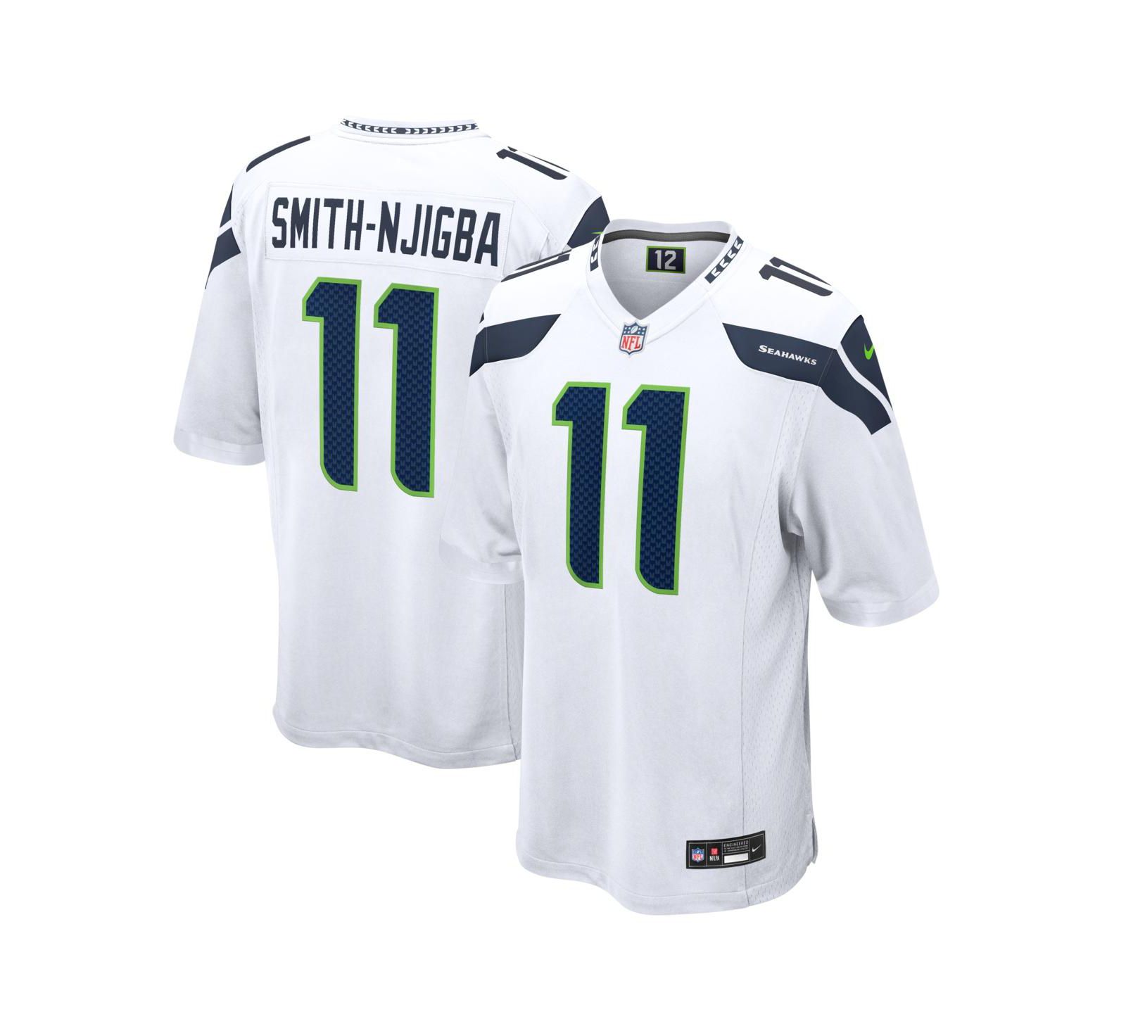 Мужская игровая джерси Nike Jaxon Smith-Njigba White Seattle Seahawks