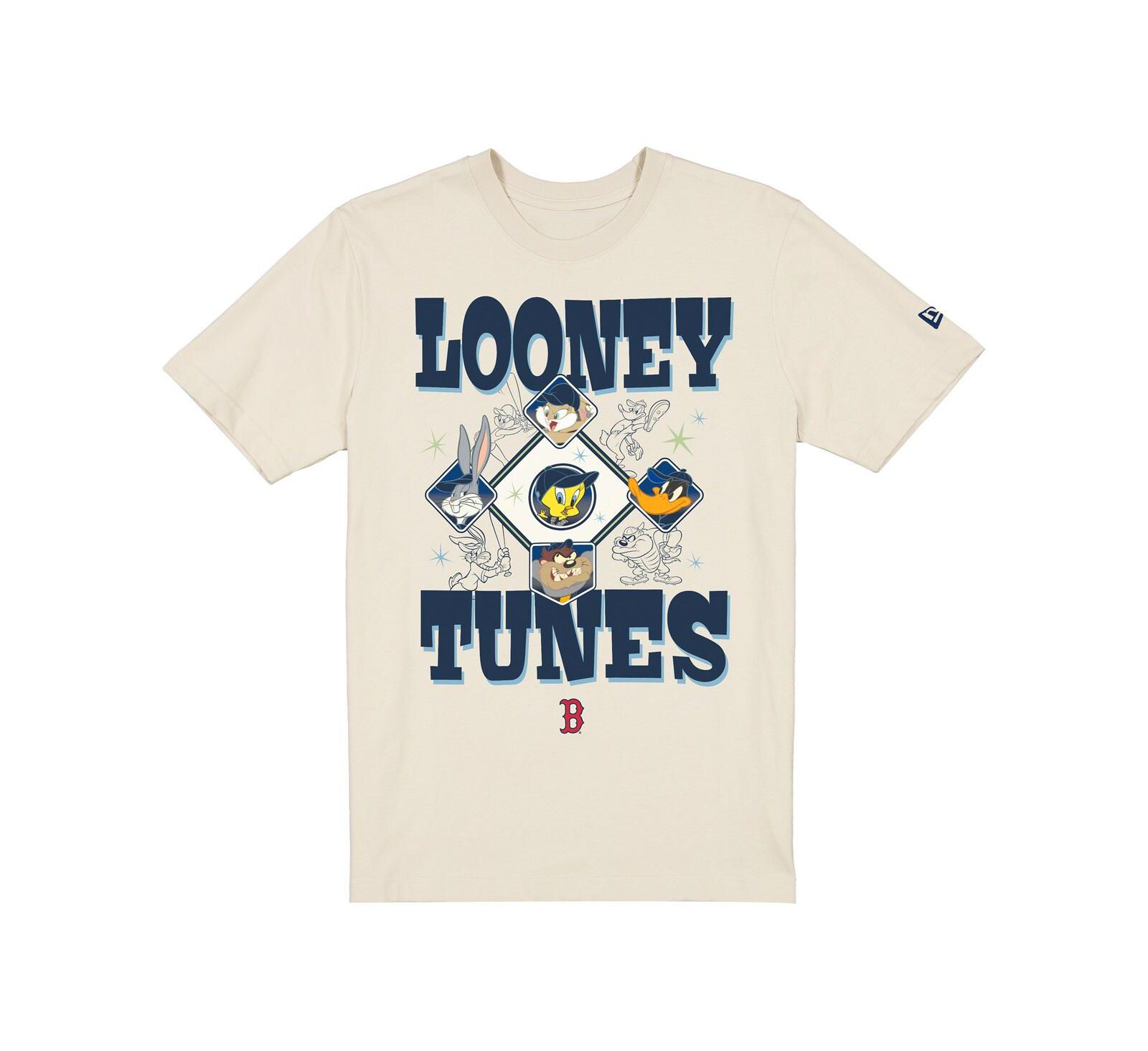 New Era Мужская и Женская футболка Boston Red Sox x Looney Tunes Cream