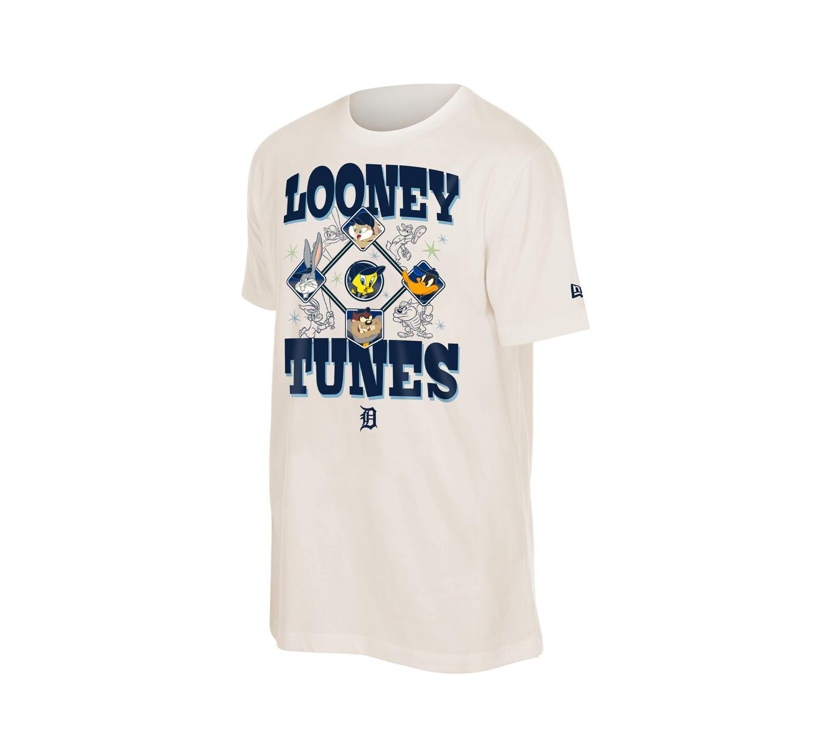 New Era Men's and Women's Cream Detroit Tigers Looney Tunes T-Shirt