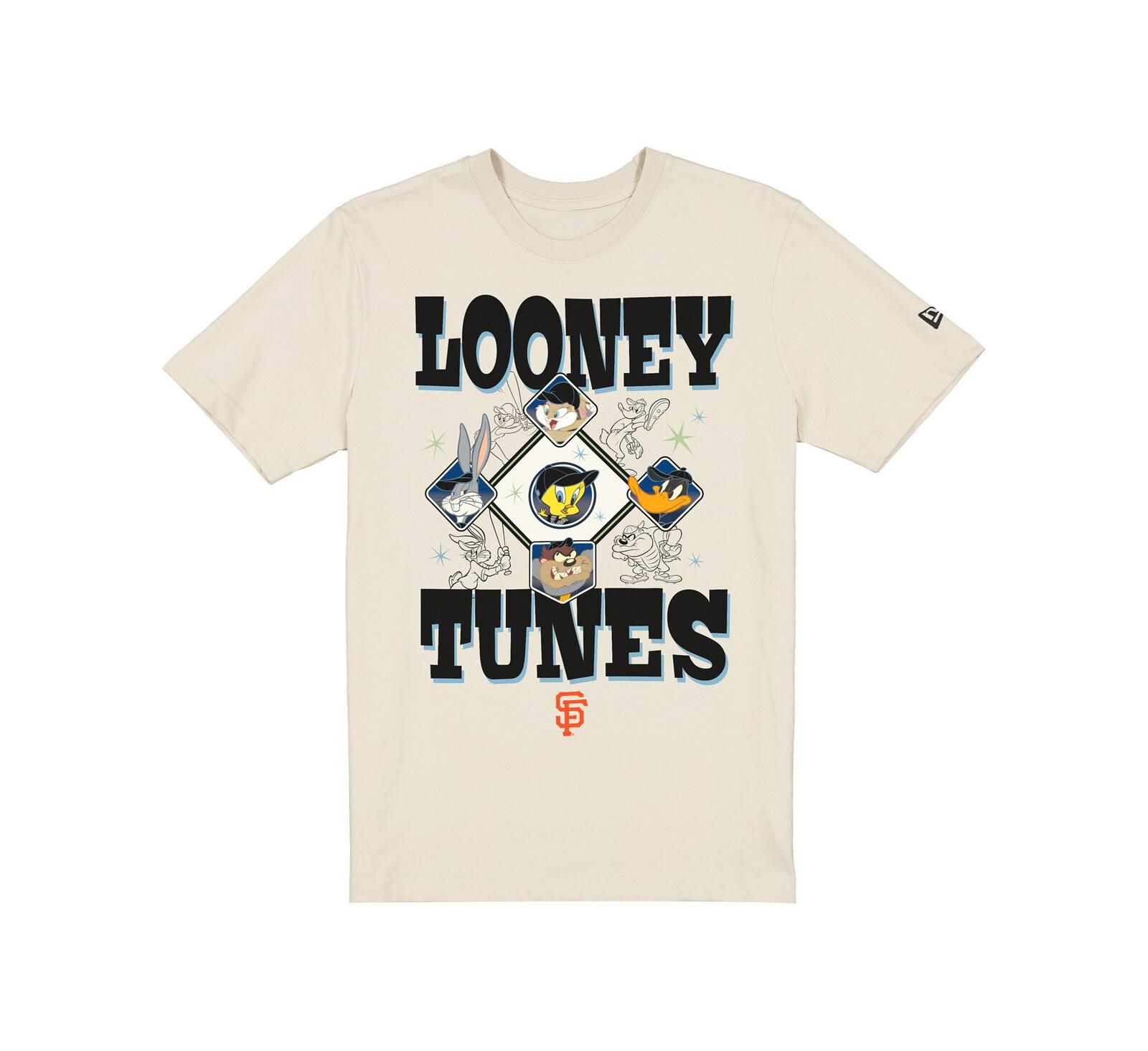 New Era Men's and Women's Cream San Francisco Giants Looney Tunes T-Shirt