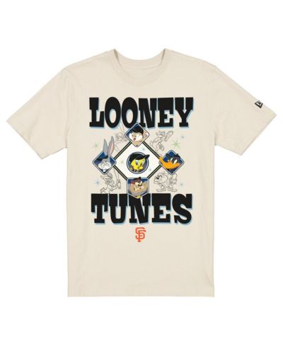 Мужская и женская футболка New Era Cream San Francisco Giants Looney Tunes