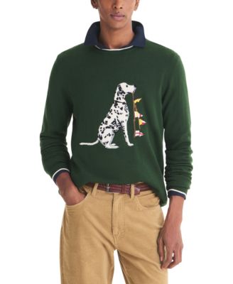 Nautica Men's Dog Intarsia Crewneck Sweater