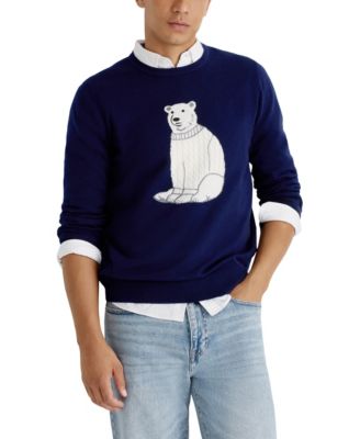 Nautica Men's Polar Bear Intarsia Crewneck Sweater