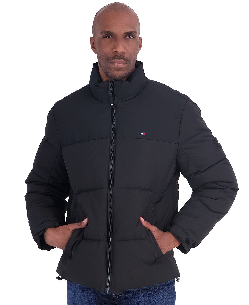 Tommy Hilfiger Men's Unhooded Mix Media Puffer Jacket