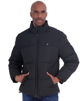Tommy Hilfiger Men's Unhooded Mix Media Puffer Jacket