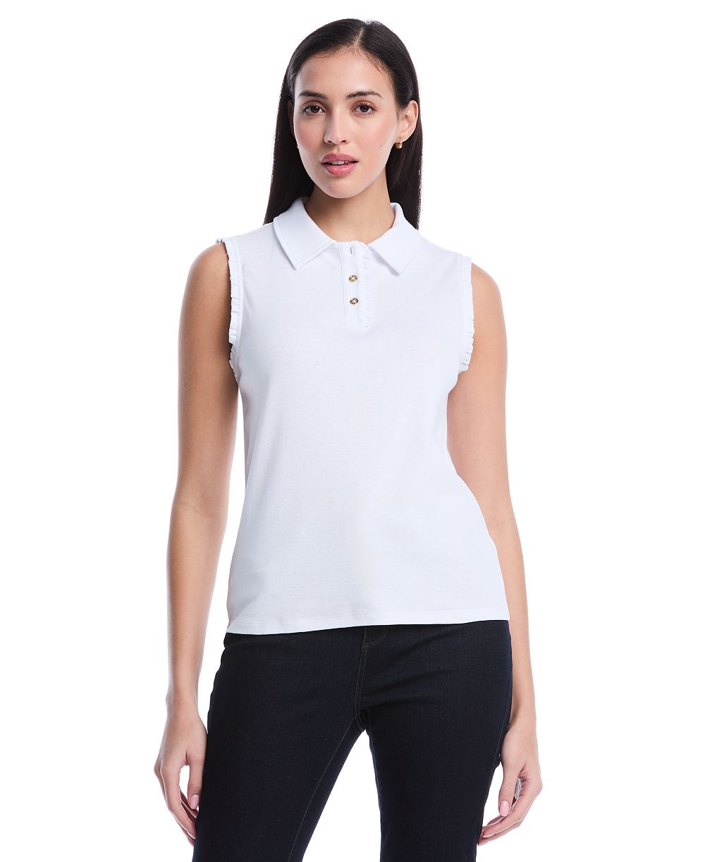 Женское поло Rafaella Petite Ruffle Trim Sleeveless