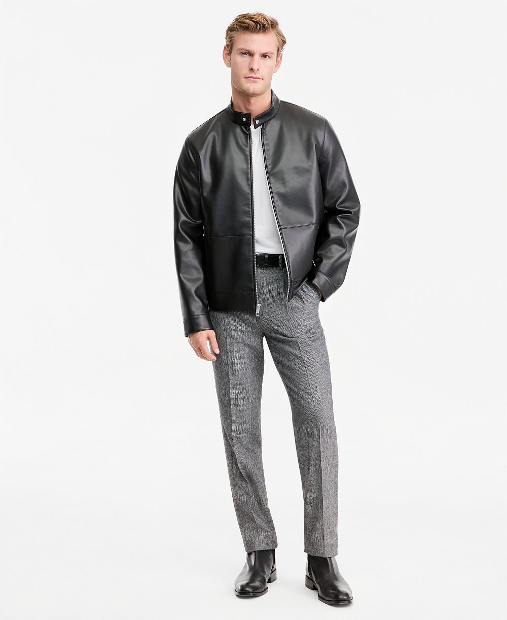 Calvin Klein Men's Faux Leather Moto Jacket