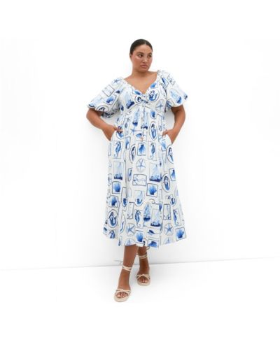 CITY CHIC Women's Plus Size Giselle Amalfi V Neck Maxi Dress