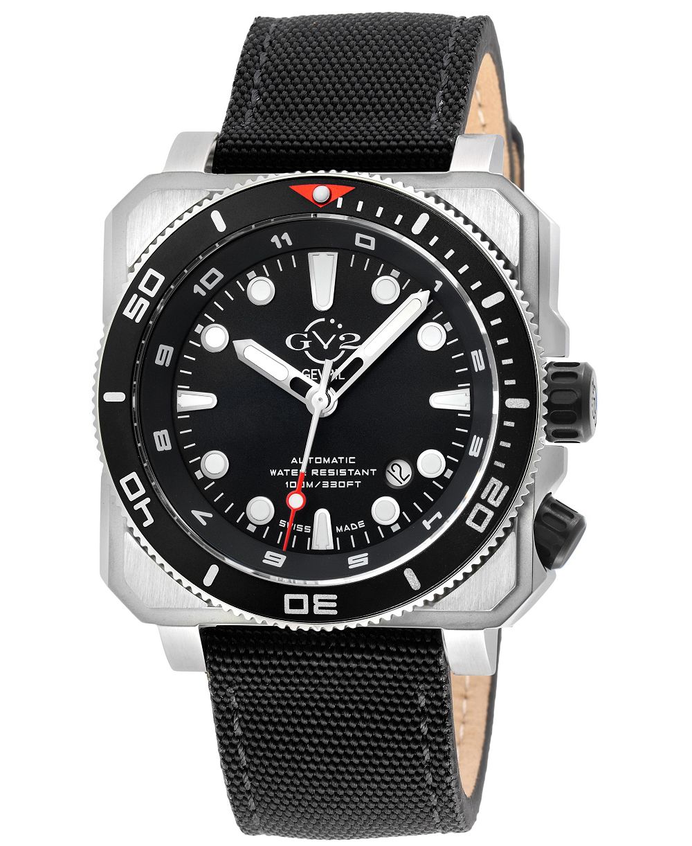 GV2 by Gevril Men's XO Submarine Swiss Automatic Canvas Strap Watch