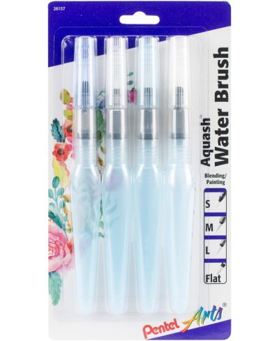 Pentel Arts Набор кистей с водой Aquash, 4 шт/уп
