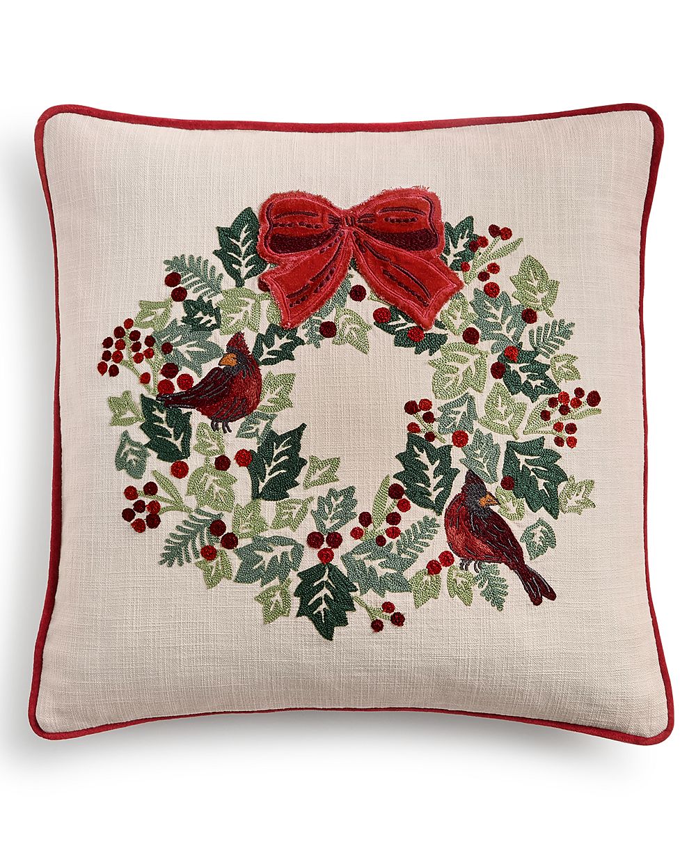 Charter Club Декоративная подушка Cardinal Wreath, 18" x 18"