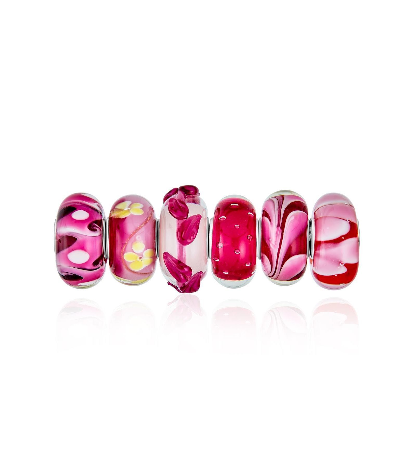 Bling Jewelry 925 Sterling Silver Murano Glass Bead Charm 3-Piece Set