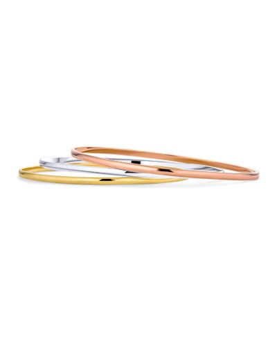 Набор браслетов Bling Jewelry Set of 3 Multi Tri-Color Stacking Bangle