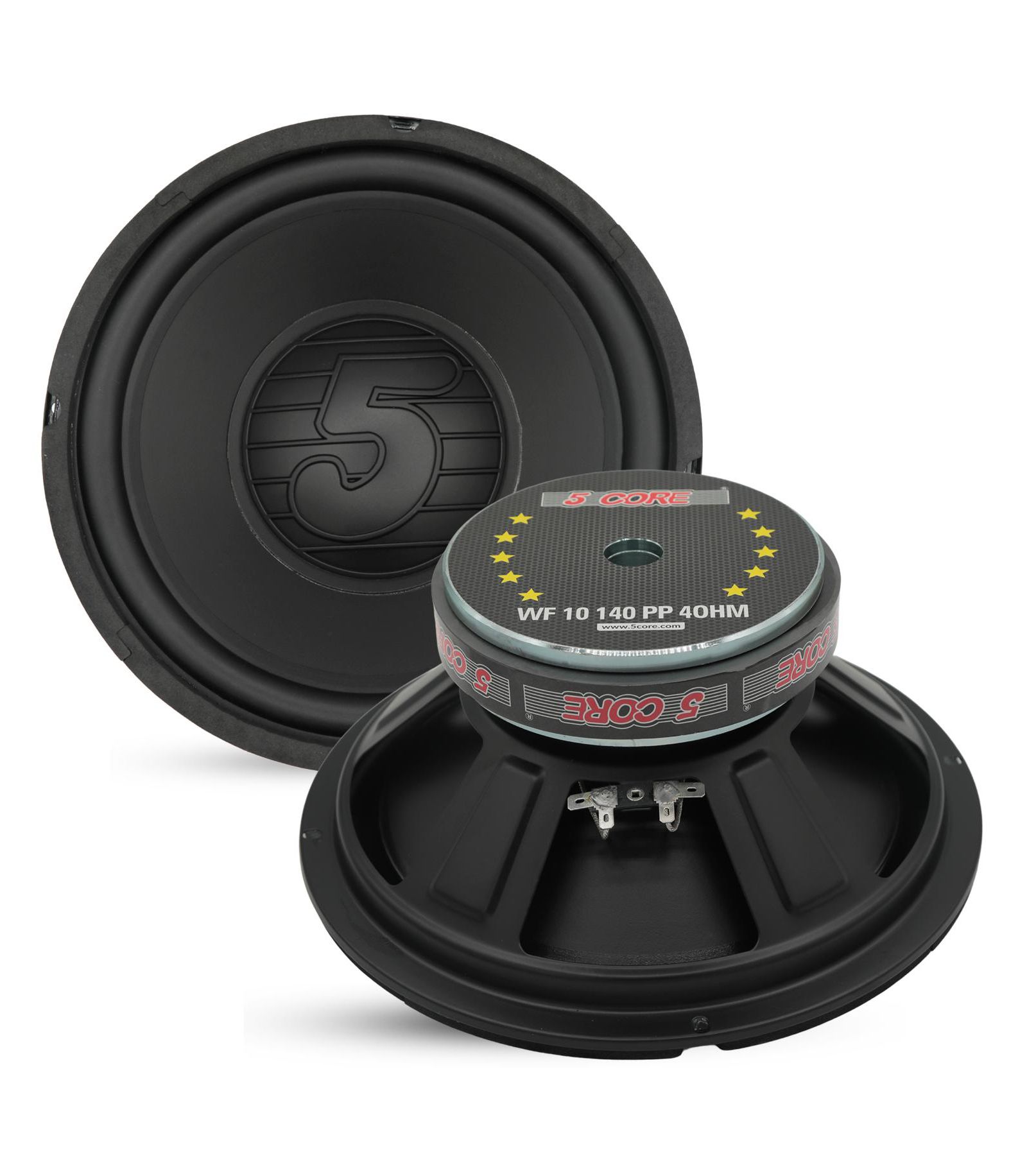 5 Core 10 Inch Woofer 300W Car Subwoofer 4Ohm Replacement Deep Sub w Poly Cone - WF 10 140 PP 4OHM