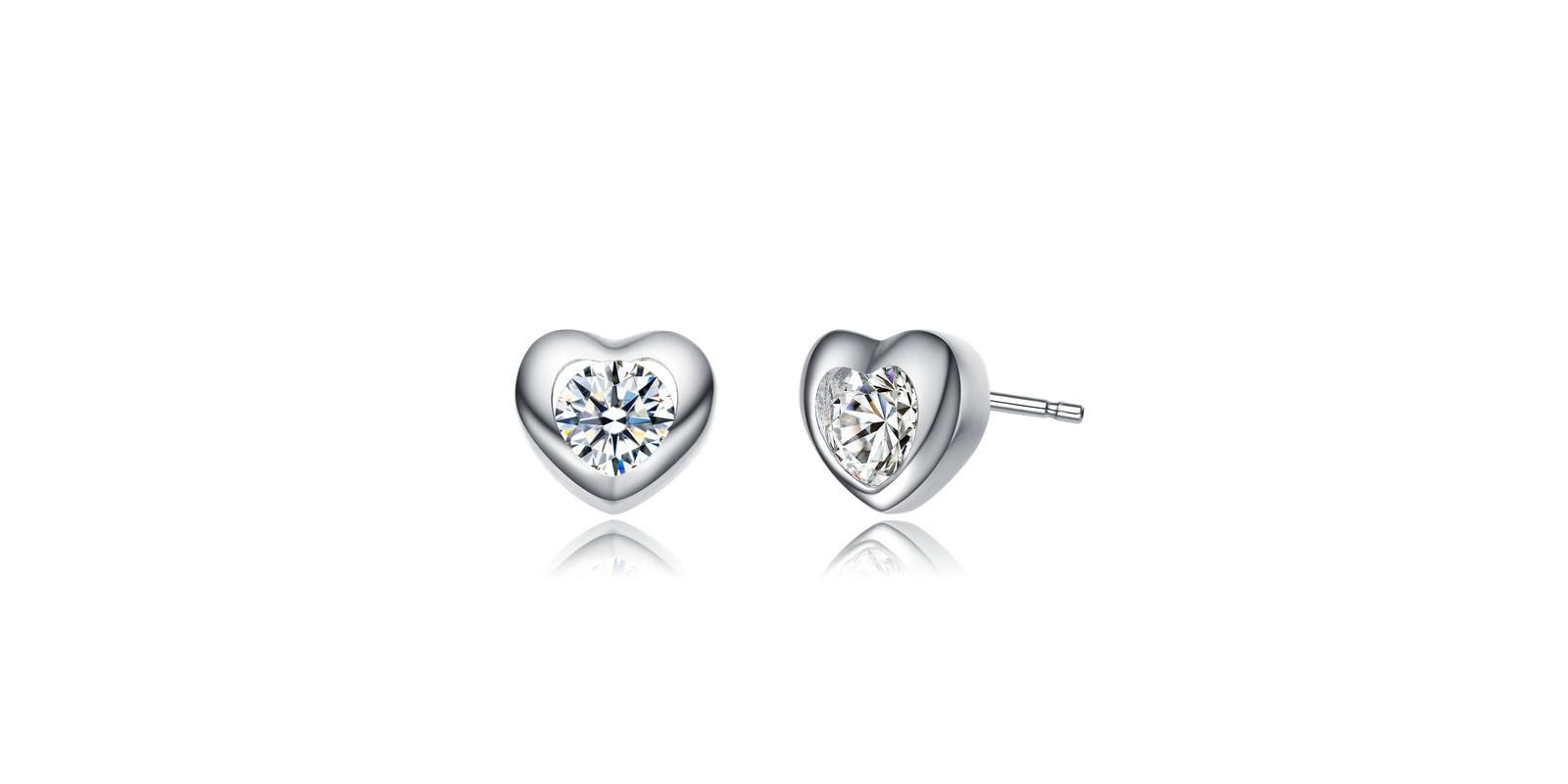 Серьги-гвоздики GiGiGirl Brilliant Colored Cubic Zirconia Dainty Heart