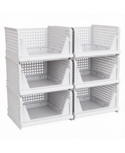 YIGII 5-Pack Stackable Storage Bins for Home Organization