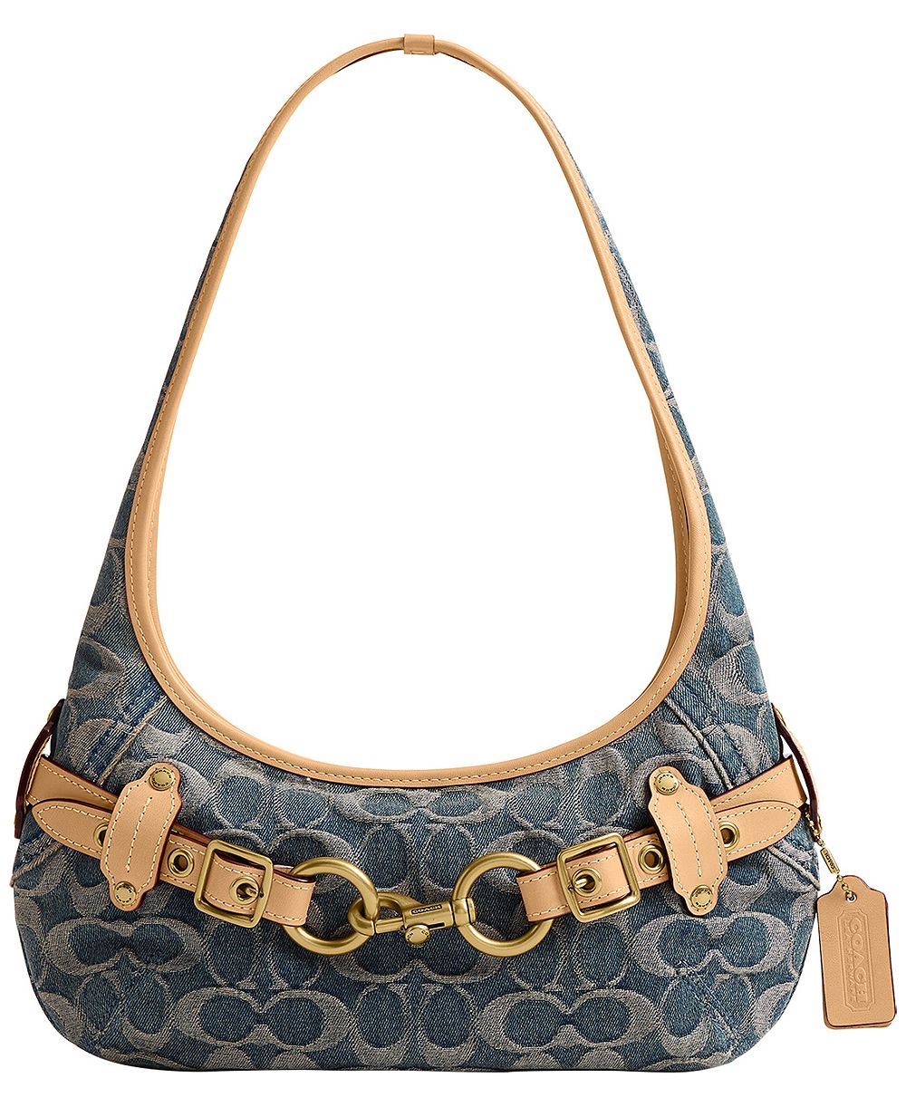 Сумка через плечо COACH Ergo Small Signature Denim с ремнем, размер 26