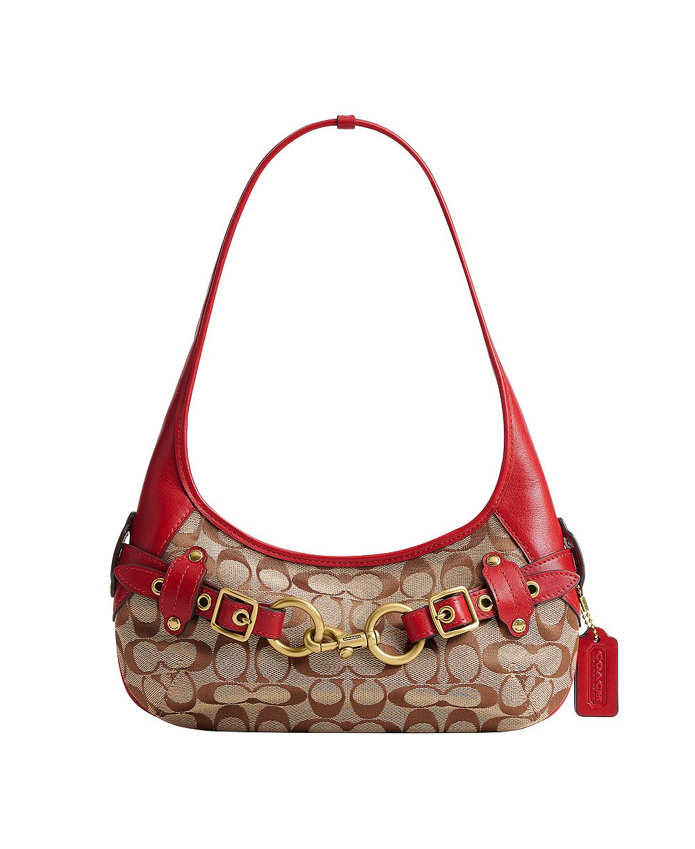 Маленькая сумка на плечо COACH Belted Ergo 26 Signature Jacquard