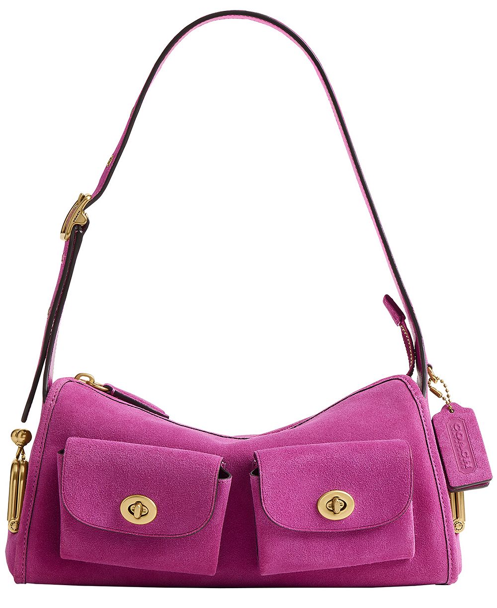 Сумка через плечо COACH Originals Turn-Lock Haversack Small из замши, размер 27