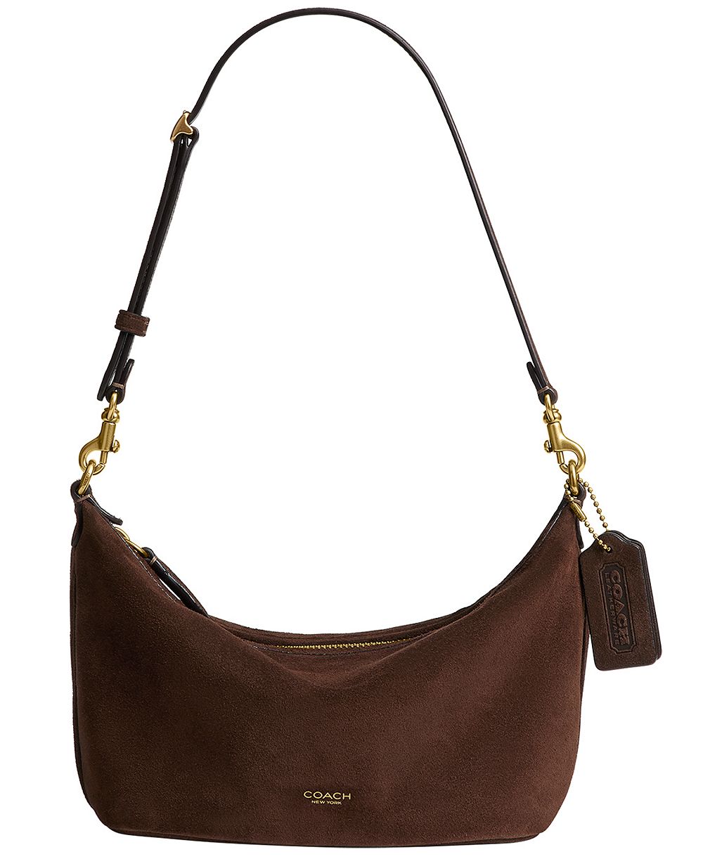 COACH Demi Small Suede Shoulder Bag