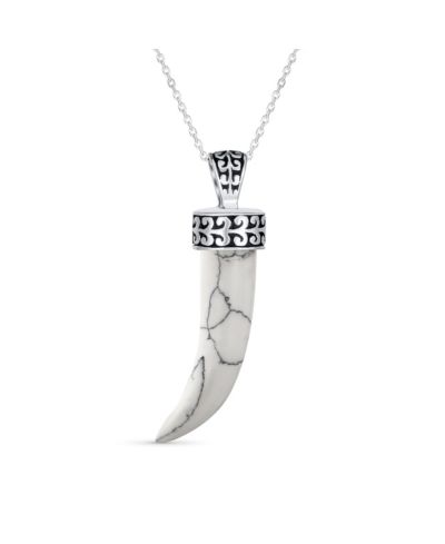 Bling Jewelry Amulet Black Onyx Italian Horn Pendant Necklace Sterling Silver