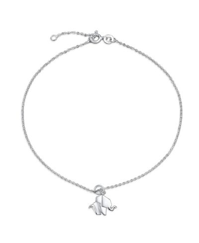 Браслет на ногу Bling Jewelry Lucky Origami Animal Anklet Zoo Elephant Charm.925 Sterling Silver Adjustable