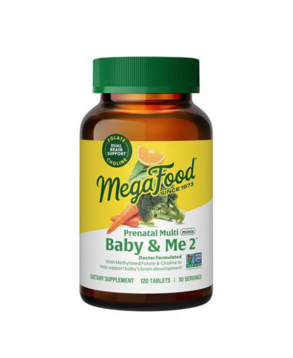 MegaFood Baby and Me 2 пренатальные мультивитамины мини, 120 таблеток