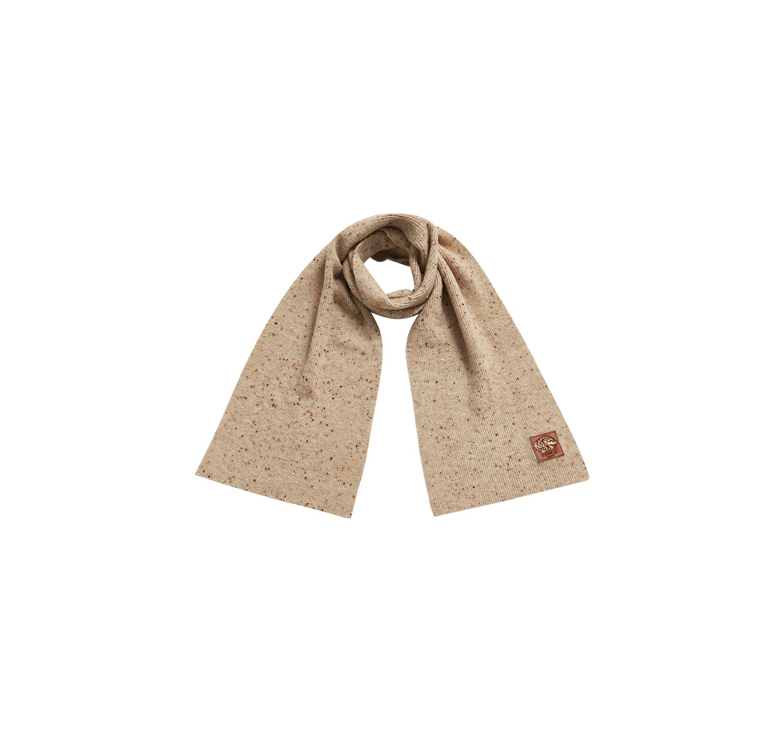 Fable England Women's Taupe Knitted Scarf