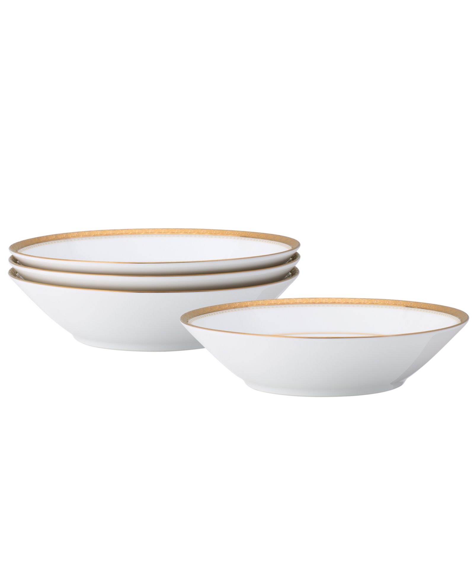 Noritake Charlotta Gold 4 Piece 7.5" Soup Bowls Set, 12 oz, Service for 4