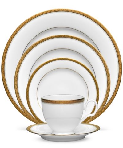 Noritake Charlotta Gold 5 Piece Place Setting
