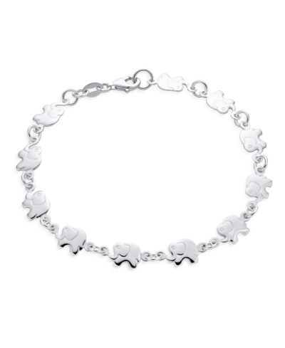 Bling Jewelry Zoo Animal Multi Charm Lucky Caravan of Elephant Bracelet , 7.5 Inch